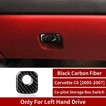 Ogljikovih Vlaken Co-Pilot Škatla za Shranjevanje Preklopite Pokrov Trim Nalepke, Nalepke za Chevrolet Corvette C6 2005 2006 2007