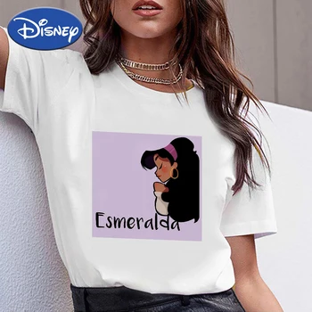 Esmeralda Disney Tee Majica ženska Oblačila blagovne Znamke, Modni Priljubljena Crewneck Kratek Rokav Elegantno Tshirts Poletje Hipster Urban