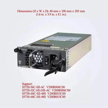 Huawei PAC-600WA-B 02310PMH 600W NAPAJALNIK Power Modul Za S6720 Serije Stikalo