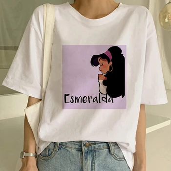 Esmeralda Disney Tee Majica ženska Oblačila blagovne Znamke, Modni Priljubljena Crewneck Kratek Rokav Elegantno Tshirts Poletje Hipster Urban