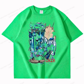 Serijska Poskusi Lain Majica s kratkimi rokavi Moški Ženske Modne majice Bombaž Otroci Tshirt Hip Hop Vrhovi Tee Fant Tees Anime Tshirt Poletje 2023