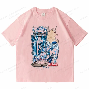 Serijska Poskusi Lain Majica s kratkimi rokavi Moški Ženske Modne majice Bombaž Otroci Tshirt Hip Hop Vrhovi Tee Fant Tees Anime Tshirt Poletje 2023