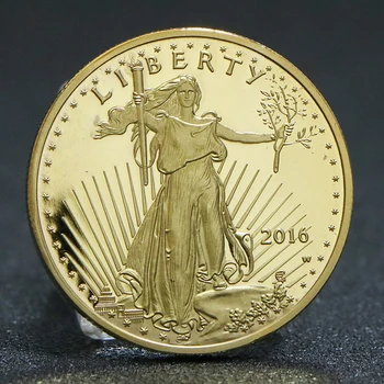 2016 ZDA Svobode Orel Kovanec Ameriški 1 Oz čistega Zlata 33*3 mm Zbirateljski Kovanec Doma Dekor V Boga Zaupamo Božična Darila