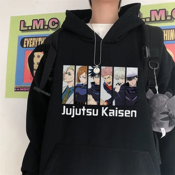 Jujutsu Kaisen Manga Tiskanja Hoodies na Japonskem Harajuku Prevelik Oblačila, Casual, ki so Hoody Hip hop Risanke Ulične moška majica