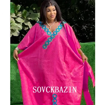 Afriške Bazin Riche Dolge Obleke Za Izvirne Ženske Dnevna Oblačila Dashiki Haljo Svate Vrh Kakovosti Bazena Obleke Šal