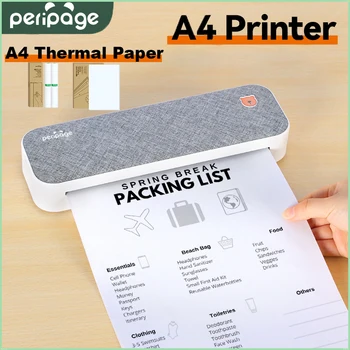 PeriPage A40 Tiskalnik A4 Papir Prenosni USB, Brezžična termal Transfer Printer za IOS Android Sistem Tiskanja Stroj
