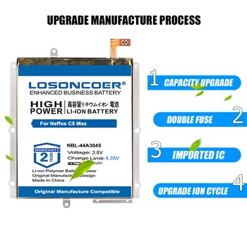 LOSONCOER Dobre Kakovosti Baterije 3800mAh NBL-44A3045 Baterija za neffos C5 Max TP702A B C E Baterij