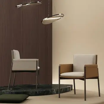 Razkošje Svetlobe Minimalističen Italijanski Jedilni Stol Preprost Dnevni Sobi, En Prosti Čas Stol Oblikovalec Hotel Model Soba Nazaj Stol