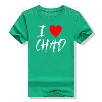 Ljubim Čad Mož, Oče, Sin, Fant Vnuk Rdeče Srce T-Shirt Smešno Izrekov Ponudbo Graphic Tee Vrhovi Pisma Natisnjena Obleke
