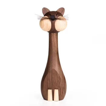 Ustvarjalne Oreh Lesene Mouse/Cat Figurice Sobi Doma Okraski Okraski za Rojstni dan Baby Tuš Otroci Darila